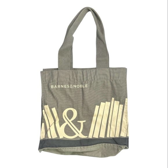 Barnes & Noble Handbags - Barnes & Noble Gray and Cream Tote Bag